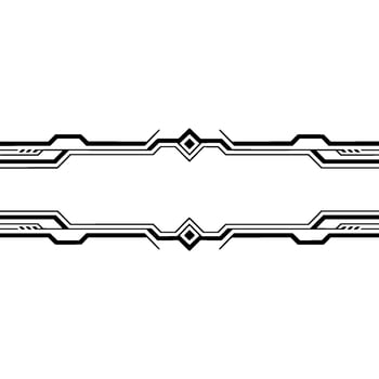 Geometric Tech Border In Black White Modern Elements vector
