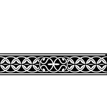 Elegant Celticinspired Border, Silver On Black, Minimalist vector