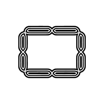 Modern Geometric Frame Black And White Border On White Background vector
