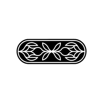 Minimalist Floral Ornament In Black White Elegant vector