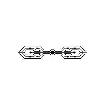 Minimalist Circuit Board Abstract Tech Element On White Background vector