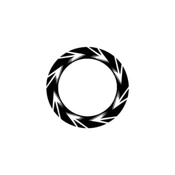 Black White Circular Arrow Pattern On White Background vector