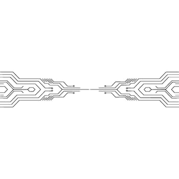 Minimalist Tech Circuitry Illustration, Futuristic Connection Concept vector