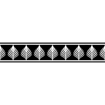 Abstract Floral Border In Black And White vector
