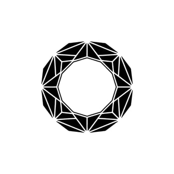 Geometric Gemstone, Modern Minimalist, Black White vector