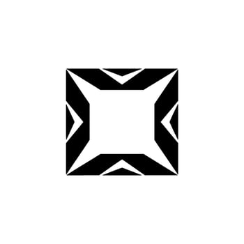 Geometric Black White Starburst Square On White vector