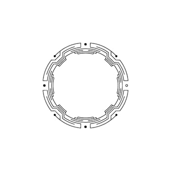 Minimalist Tech Circle Frame Futuristic Abstract vector