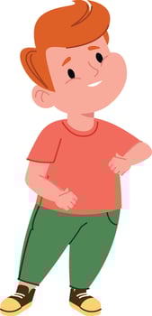 Cheerful Boy in Casual Outfit Happy Kid vector