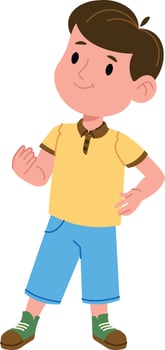 Cheerful Boy Kid in Casual Outfit vector