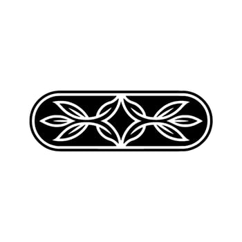 Elegant Black And White Leafy Ornament, Minimalist vector