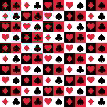 Playing card suits signs pattern background. illustration vector