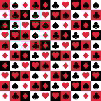 Clubs, hearts,spades and diamonds pattern cards illustration. . vector