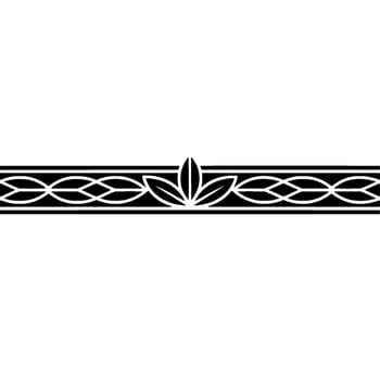 Elegant Black And White Border With Leaf Element vector