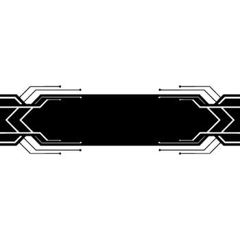 Abstract Tech Banner Black And White Circuit Board vector