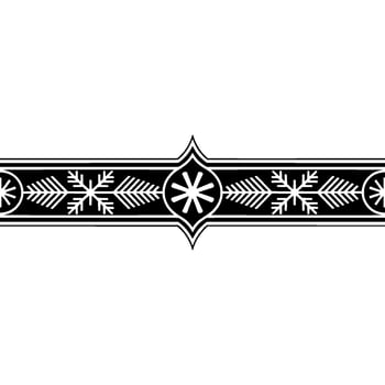 Elegant Black And White Winter Ornament Border vector