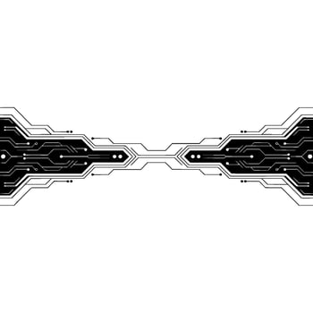 Modern Tech Background Black Circuit Board On White Space vector