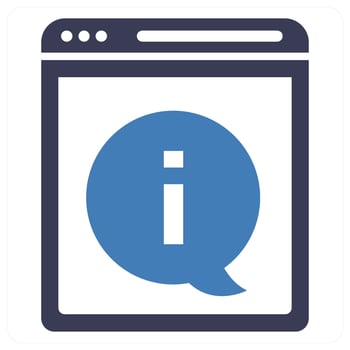 Website Information icon in blue color vector
