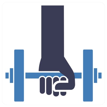 Weight Lifting icon concept in blue color vector