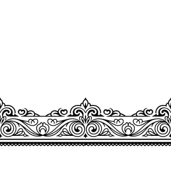 Elegant Black And White Ornamental Border For Decoration vector