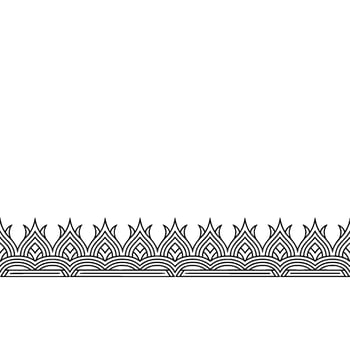 Elegant Geometric Border On White, Abstract, Floral Motif vector