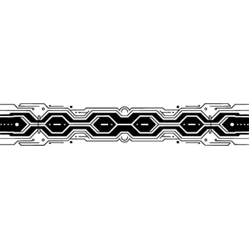 Tech Border Geometric Circuitry With Glowing Elements vector