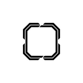 Geometric Frame Illustration, Black On White, Minimalist vector