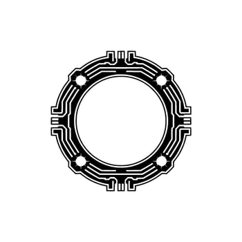 Futuristic Circuit Board Circle Frame Tech With Sparkle vector