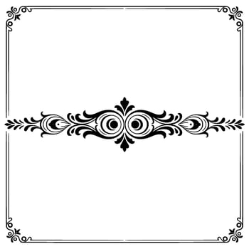 Elegant Black White Flourish On White Background, Ornament, Border, Frame vector