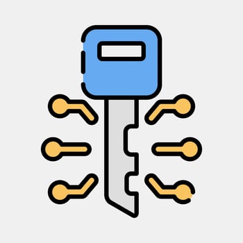 Icon digital key. Crypto currency elements. Icon in filled line style. vector