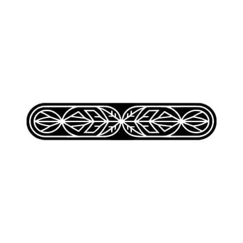 Minimalist Black White Geometric Foliage Border vector