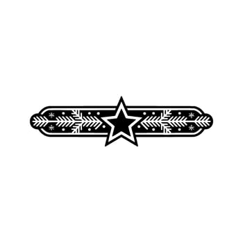 Festive Black White Christmas Bar With Star Minimalist vector