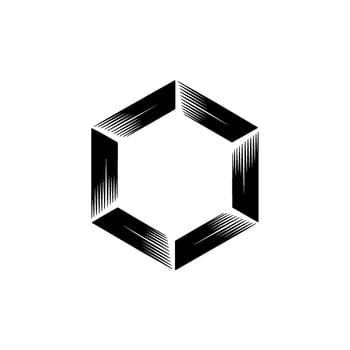 Abstract Hexagon, Modern, Gradient Lines, Monochrome vector