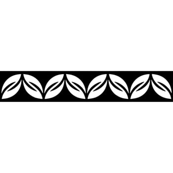 Elegant Black And White Leaf Pattern Border vector