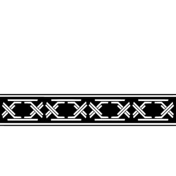 Silver Geometric Pattern On Black Border Minimalist vector