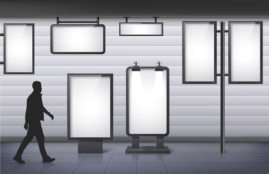 Signage Realistic Mockup composition collection vector