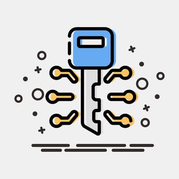 Icon digital key. Crypto currency elements. Icon in MBE style. vector