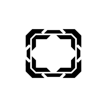 Geometric Black Square Border On White, Minimalist Element vector