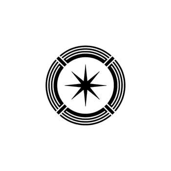 Minimalist Starburst Emblem On White Background vector