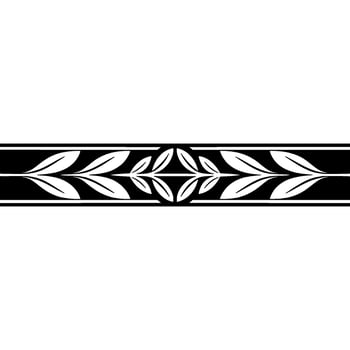 Elegant Black And White Leaf Pattern Border Minimalist vector