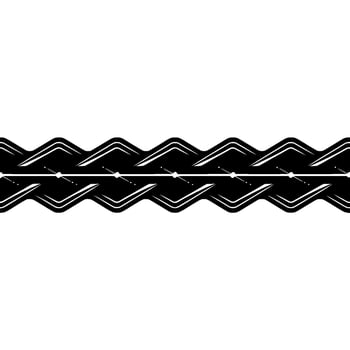 Abstract Braided Black White Border vector