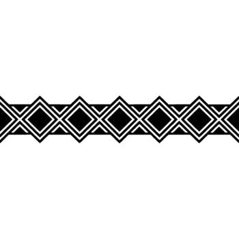 Geometric Diamond Pattern Border, Black White, Minimalist vector