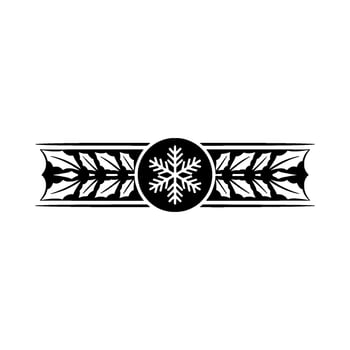 Minimalist Christmas Banner Snowflake Holly vector