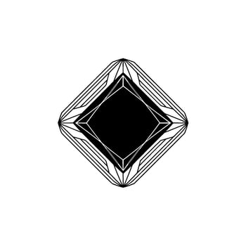 Geometric Black Diamond On White Minimalist Line Art vector