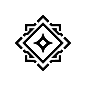 Geometric Starburst In Black White Minimalist vector
