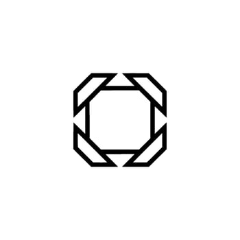 Minimalist Geometric Black Octagon With Overlay vector