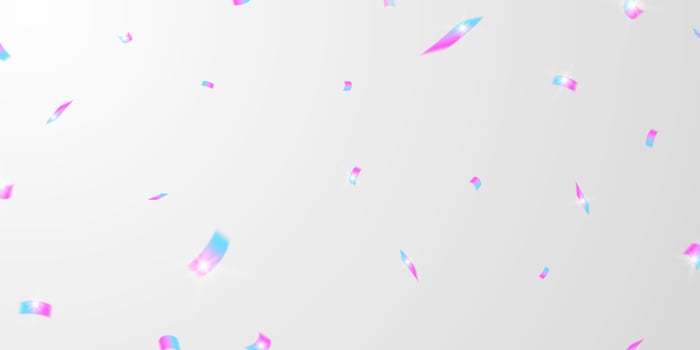 A white background with pink and blue confetti vector