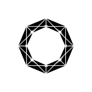 Geometric Black Octagon With Light Glare On White vector