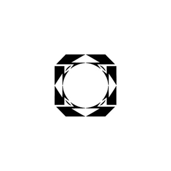 Geometric Abstraction Black White Square Circle On Gray vector