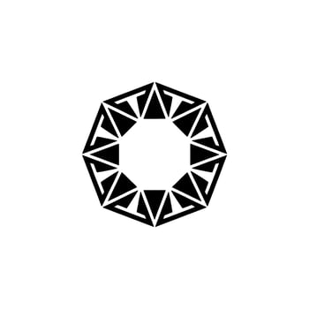 Geometric Black And White Octagon With Triangles vector