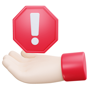 3D Icon Hand Holding Warning png